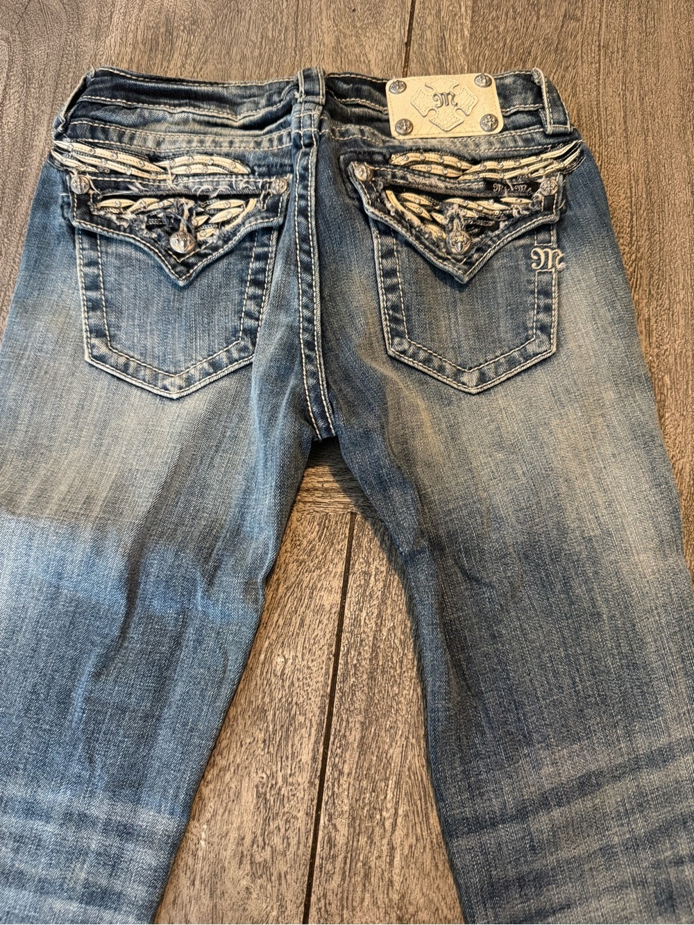 Miss Me Denim Jeans with Embroidered Pocket Detail - Blue - Picture 5 of 8
